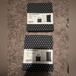 IKEA Malinmaria Pillow Cover 20"x20" Black White NEW (2) Piece Set
